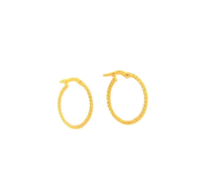 PENDIENTES PLATA DORADA ARO BOLITAS 18X2MM PE6030CH