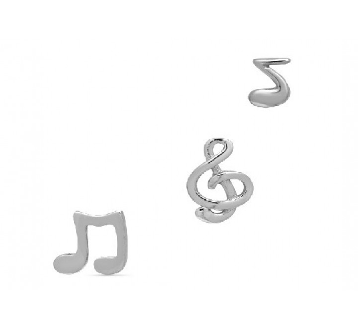 SET 3 PENDIENTES PLATA NOTAS LISAS PE5943R