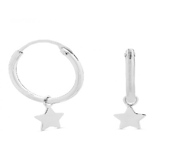 PENDIENTES PLATA ARO 1,5X13MM ESTRELLA LISA PE5728R