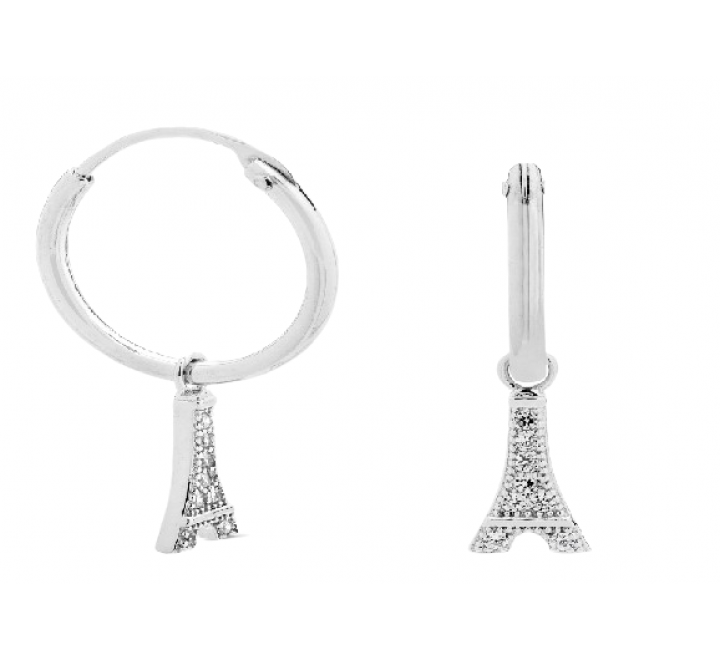 PENDIENTES PLATA 1,5X13MM TORRE EIFFEL COLGANDO PE5722R