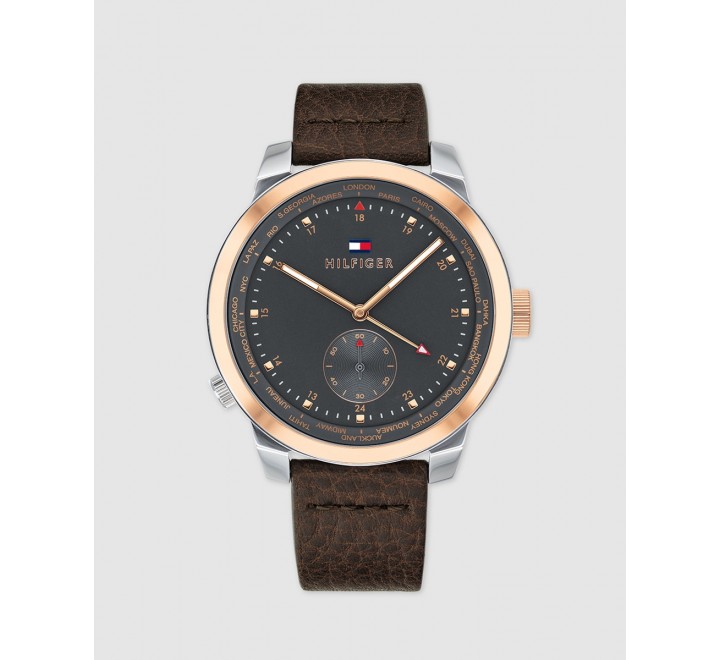 RELOJ CABALLERO 1791554.TOMMY.HILFIGER.44MM. PIEL MARRON