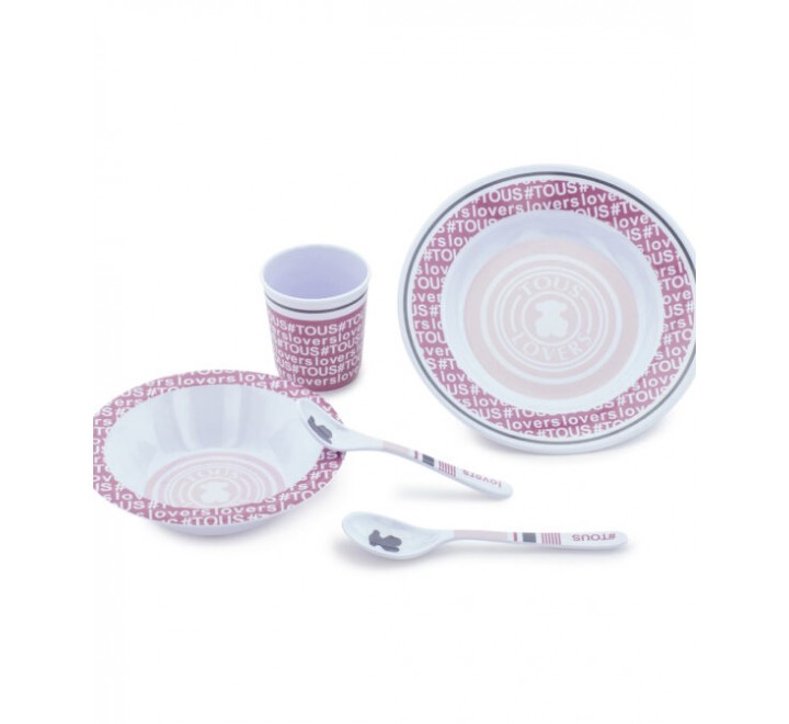 Vajilla Baby TOUS de 5 piezas compuesta por bol plato llano vaso