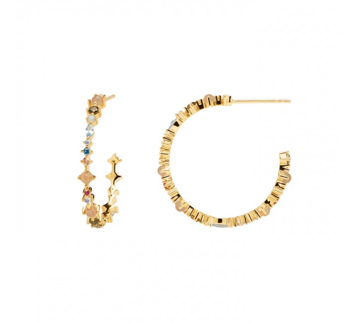 PENDIENTES PDPAOLA AR01-221-U PLATA CHAPADA AROS PIEDRAS