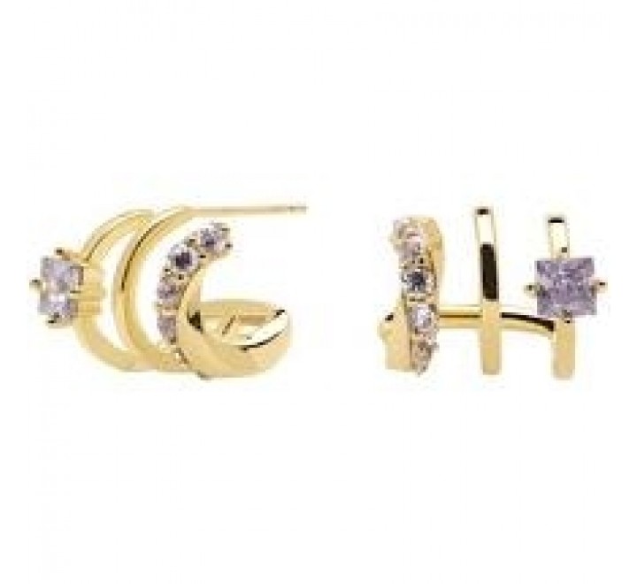 PENDIENTES PDPAOLA AR01-246-U ARO CHAPADO TRIPLE PIDRAS