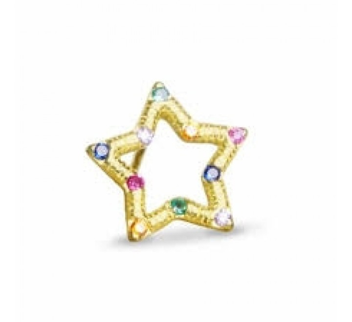 PENDIENTE LUXENTER PIR061Y2000 PLATA CHAPADA ESTRELLA