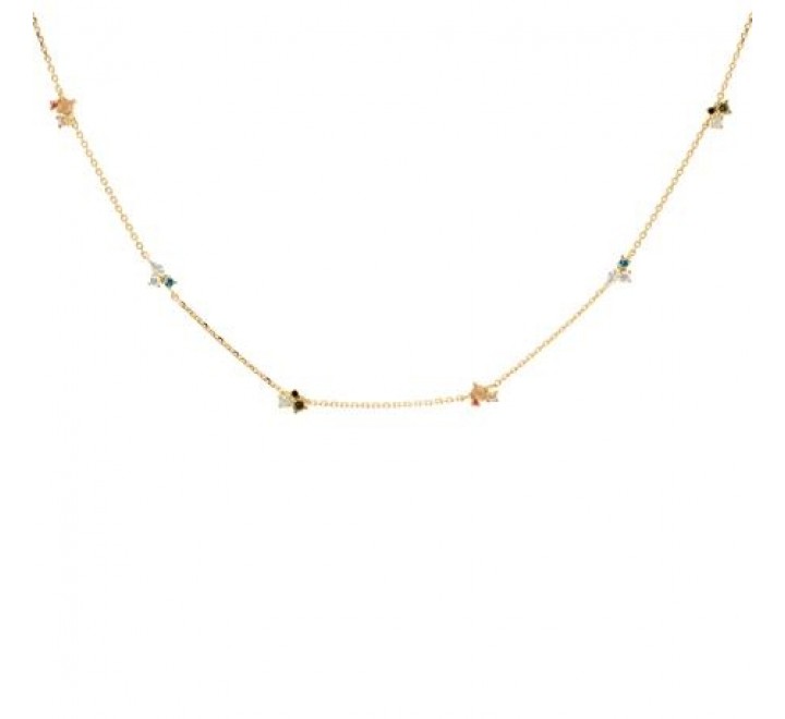 GARGANTILLA PDPAOLA CO01-179-U PLATA CHAPADA PIEDRAS COLORES