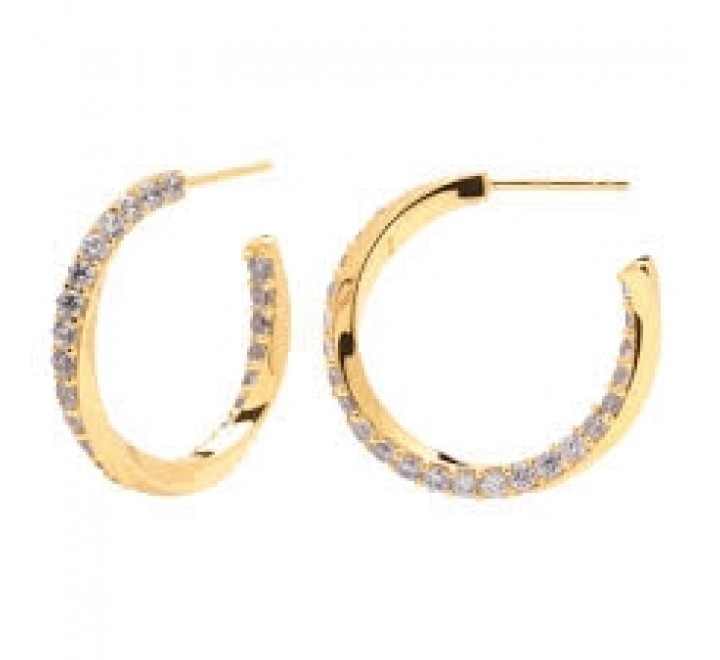 PENDIENTES PDPAOLA AR01-239-U PLATA CHAPADA CIRCONITAS AROS