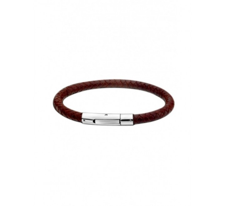 PULSERA LOTUS LS1119/2/2 CUERO TRENZADO MARRON BROCHE ACERO
