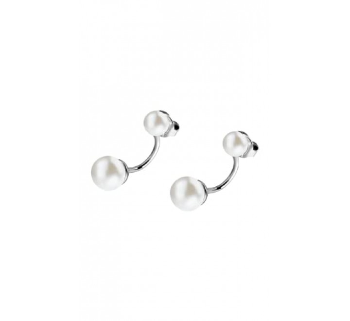 PENDIENTES LOTUS PLATA Y DOS PERLAS LS1963/4/1