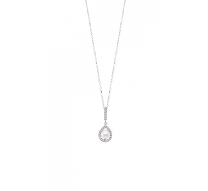 GARGANTILLA LOTUS PLATA PERLA Y CIRCONITAS LP3198-1/1