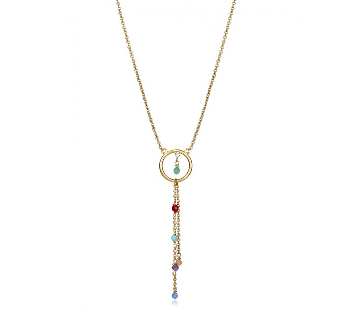 GARGANTILLA VICEROY PLATA DORADA PIEDRAS COLOR 13007C100-59