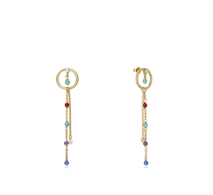 PENDIENTES VICEROY PLATA DORADA PIEDRAS COLOR 13007E100-59