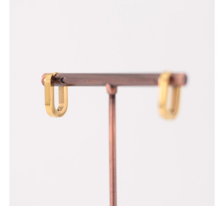 PENDIENTES ACERO DORADO RECTANGULAR 2X2CM 130800-02