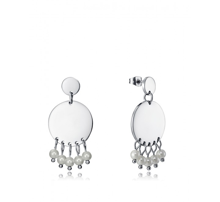PENDIENTES VICEROY ACERO CON DISCOS Y PERLAS 1340E01010