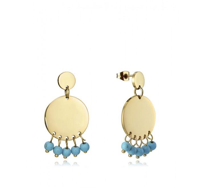PENDIENTES VICEROY ACERO DORADO BOLAS AZULES 1340E01012