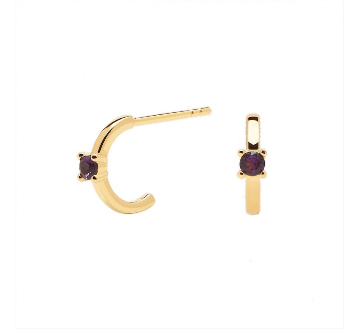 PENDIENTES PDPAOLA PLATA DORADA AROS AMATISTA AR01-231-U