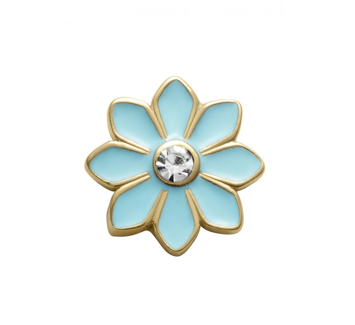 CHARMS VICEROY ACERO DORADO FLOR ESMALTE AZUL 1358M01013F