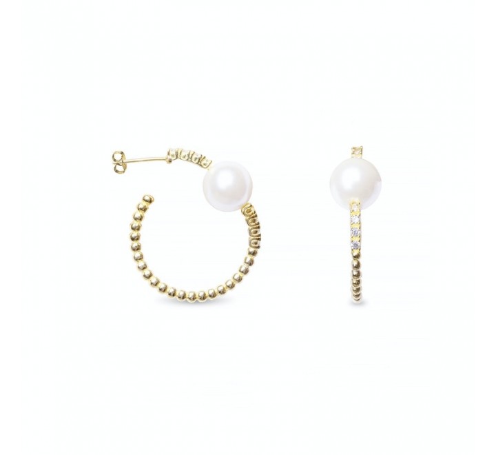 PENDIENTES LUXENTER EQ307Y11400 PLATA CHAPADA PERLA POXLA