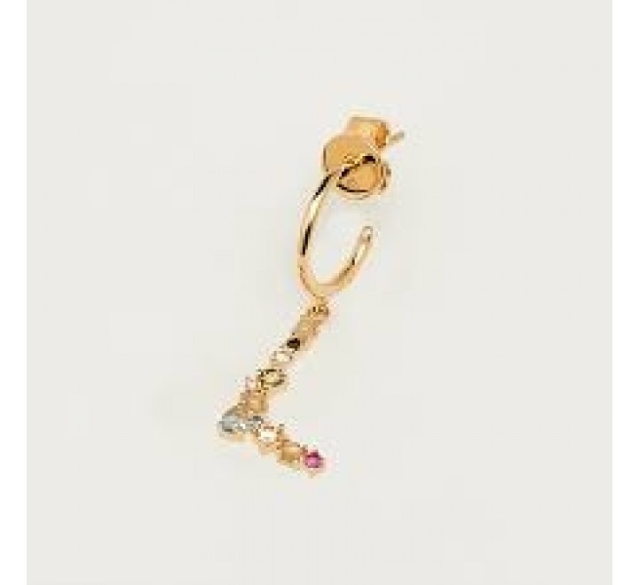 PENDIENTES PDPAOLA AR01-262-U PLATA CHAPADA LETRA L