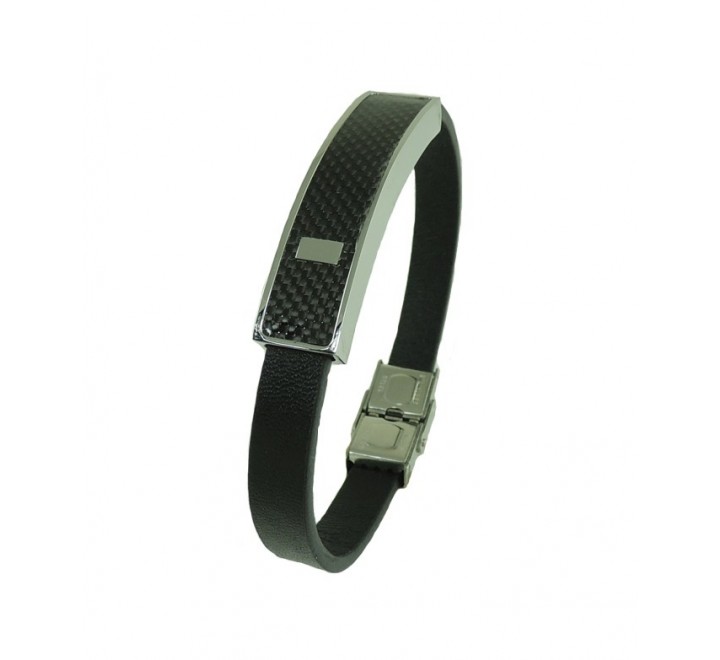 PULSERA IVOIRE C3030713/B CUERO NEGRO