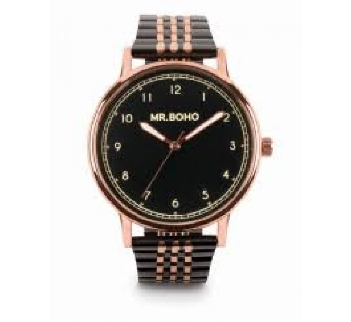 RELOJ MR BOHO CABALLERO ACERO NEGRO Y ROSADO 00728945