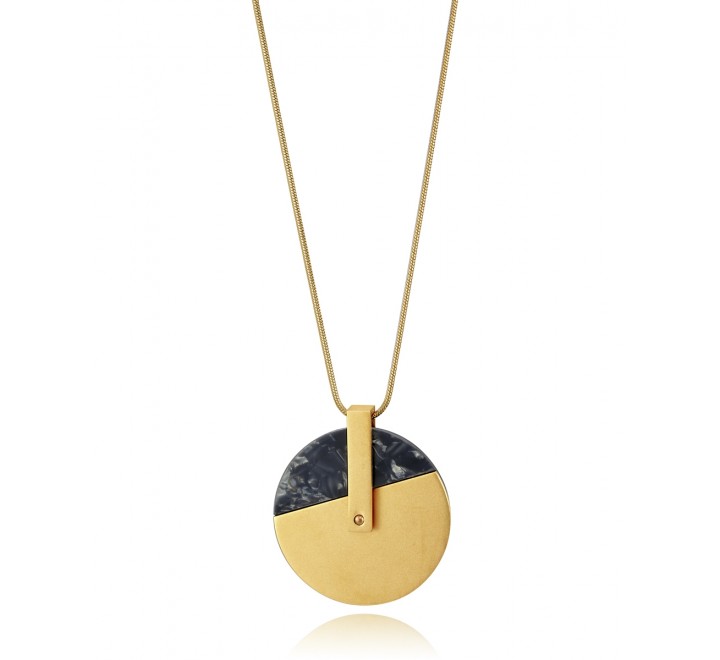 COLLAR VICEROY 15027C01012 ACERO DORADO DISCO Y RESINA