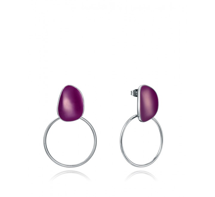 PENDIENTES VICEROY ACERO Y ESMALTE MORADO 15044E01000