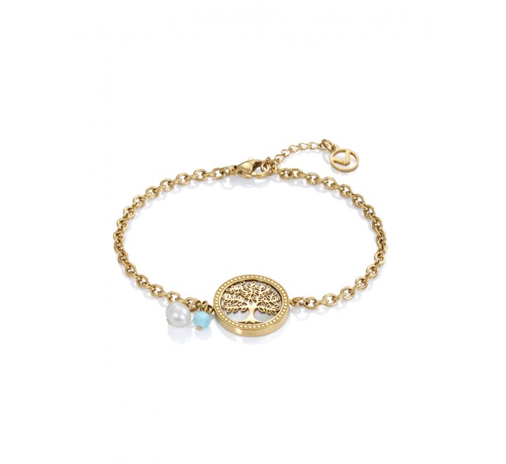 PULSERA VICEROY ACERO DORADO ARBOL VIDA PERLA 15064P01012