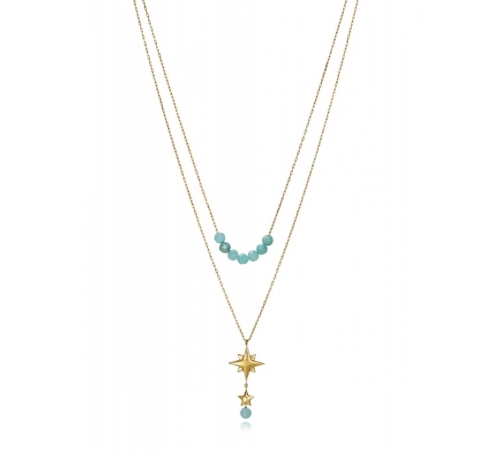 COLLAR VICEROY 15103C01012 ACERO DORADO ESTRELLA PIEDRAS