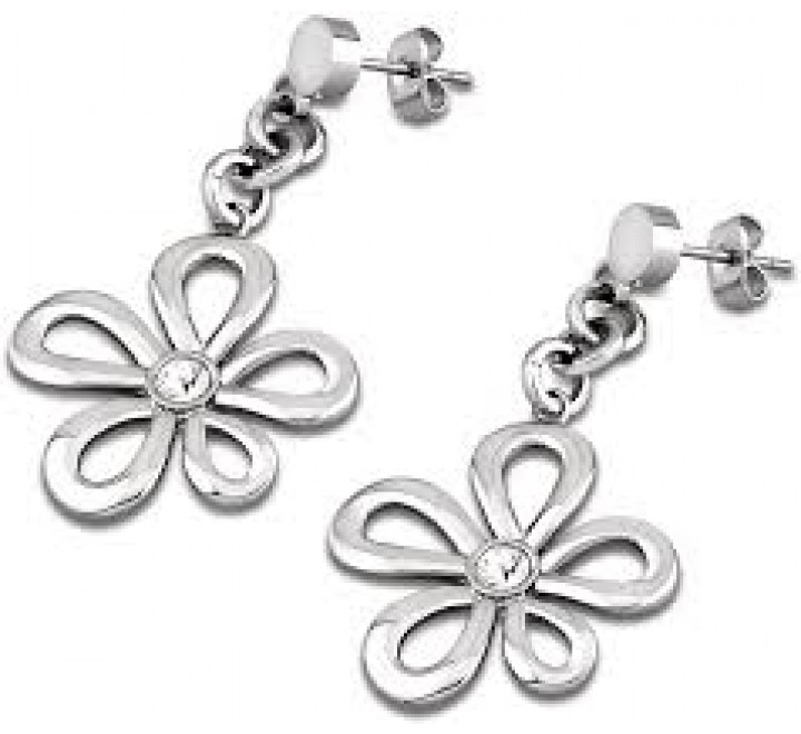 PENDIENTES LOTUS LS1535/4/1 ACERO FLOR CON CIRCONITA