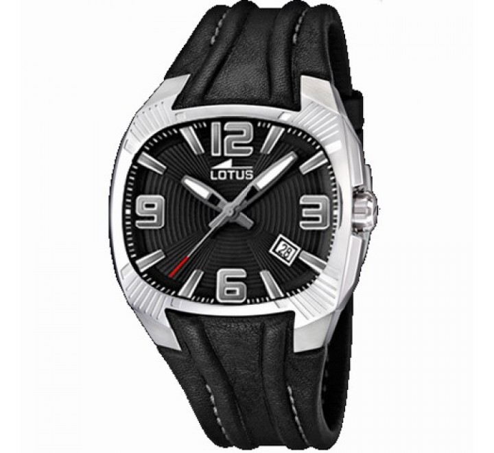 RELOJ LOTUS CORREA PIEL NEGRA CAJA ACERO 15759/6