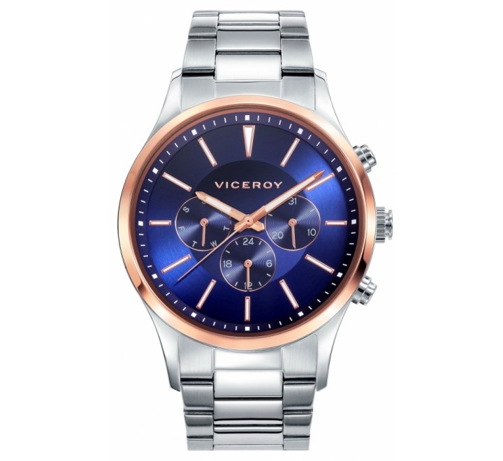 RELOJ VICEROY 42333-37 CABALLERO ACERO BISEL CHAPADO ROSADO