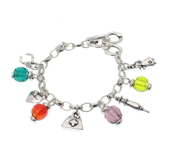 PULSERA CICLON ENFERMERA CON CRISTAL DE MURANO COLOR 162175-99-0