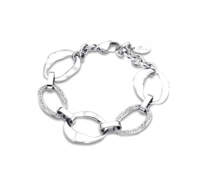 PULSERA LOTUS LS1672/2/1 ACERO ESLABONES CON CIRCONITAS