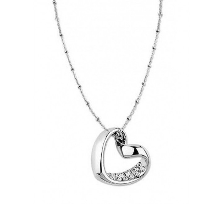COLLAR LOTUS LS1707/1/1 ACERO CORAZON CIRCONITAS