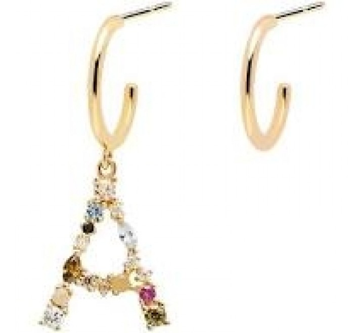 PENDIENTES PDPAOLA AR01-251-U PLATA CHAPADA LETRA A