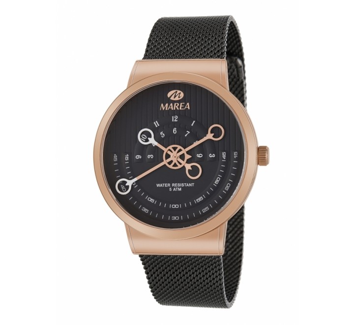 RELOJ MAREA B54194/2 ACERO NEGRO Y ROSADO