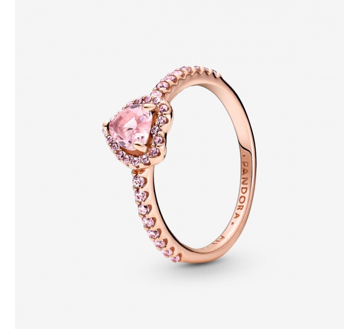 ANILLO PANDORA PLATA ROSADA CORAZON ROSA Nº14 188421C04-54