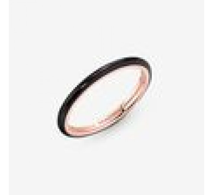 ANILLO PANDORA PLATA ROSADA ESMALTE NEGRO Nº14 189655C01-54