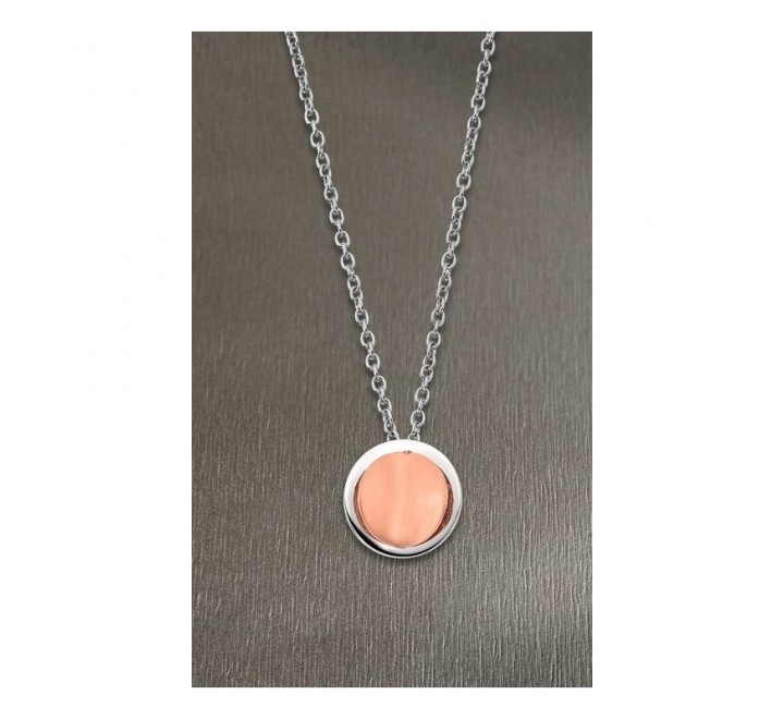 COLLAR LOTUS LS1900/1/3 ACERO CIRCULOS UNO ROSADO