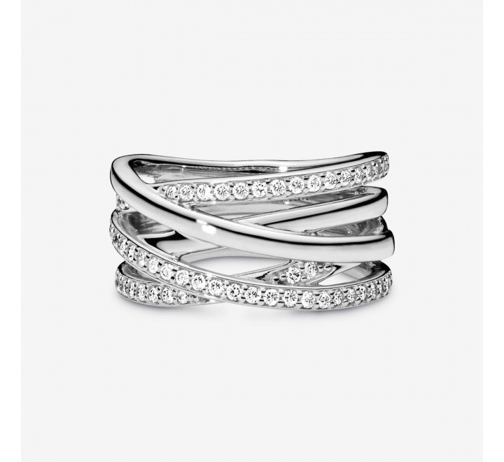 ANILLO PANDORA PLATA ENTRELAZADO CIRCONITAS N?12 190919CZ-52