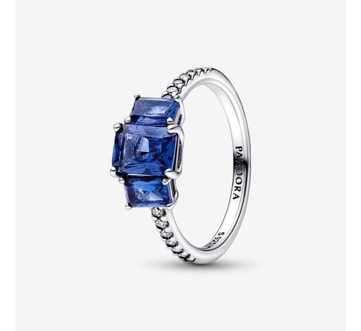 ANILLO PANDORA PLATA TRES GEMAS AZULES N?10 192389C01-50