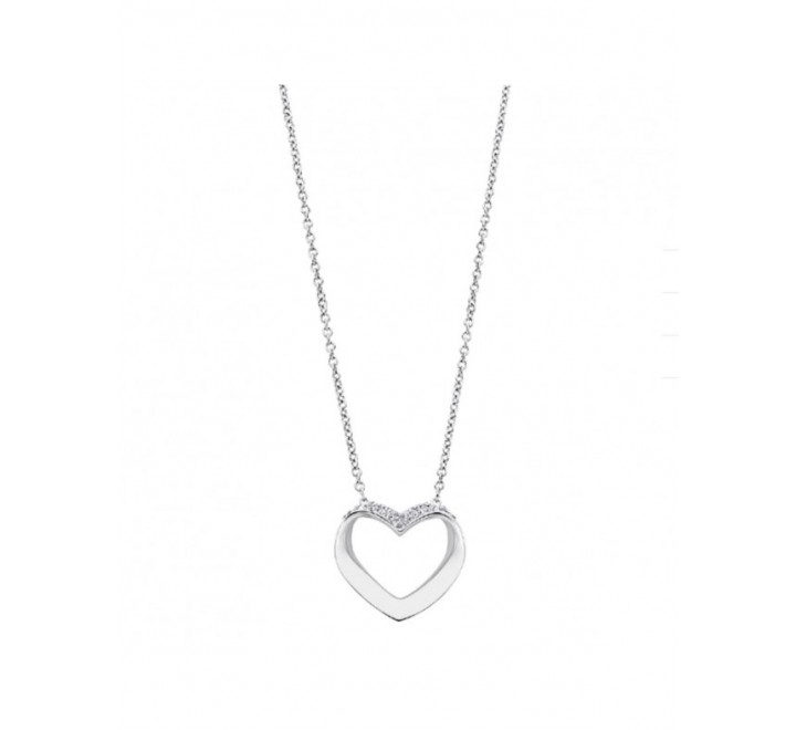 COLLAR LOTUS LS1944/1/1 ACERO CORAZON Y CIRCONITAS