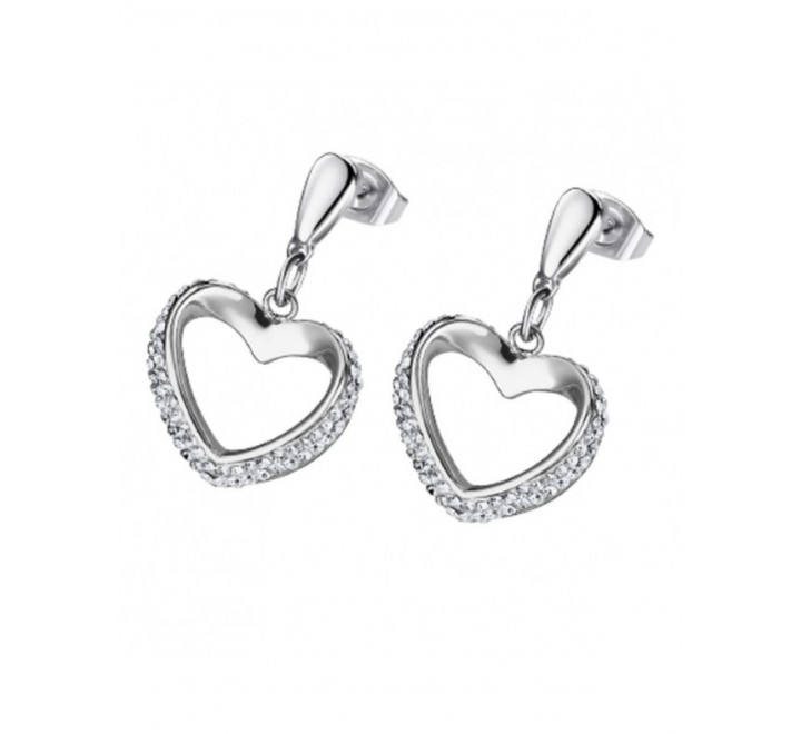 PENDIENTES LOTUS LS1944/4/1 ACERO CORAZON CIRCONITAS