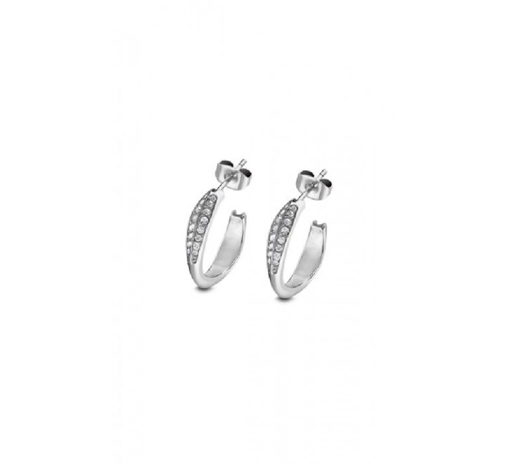 PENDIENTES LOTUS LS1951/4/1 ACERO AROS MITAD CIRCONITAS