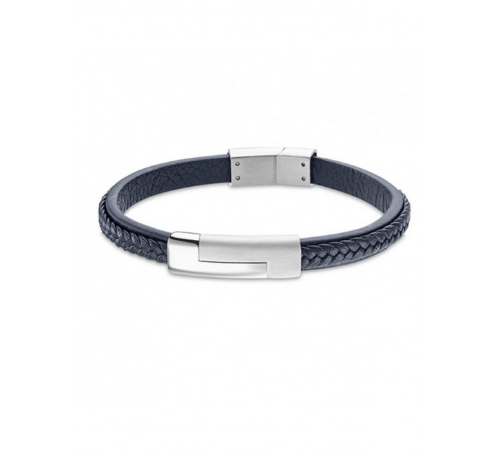 PULSERA LOTUS LS1965/2/2 CUERO AZUL PLATA Y BROCHE ACERO