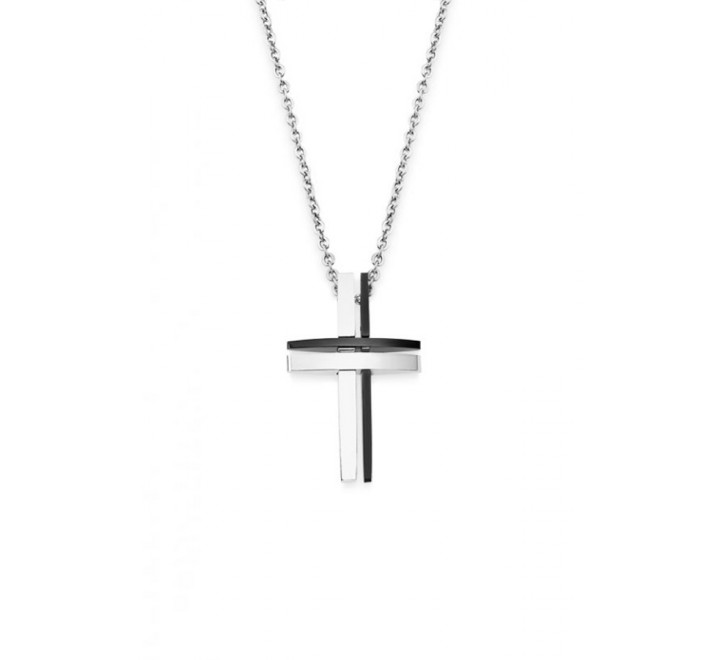 COLGANTE LOTUS LS1984/1/1 ACERO CRUZ LISA BICOLOR