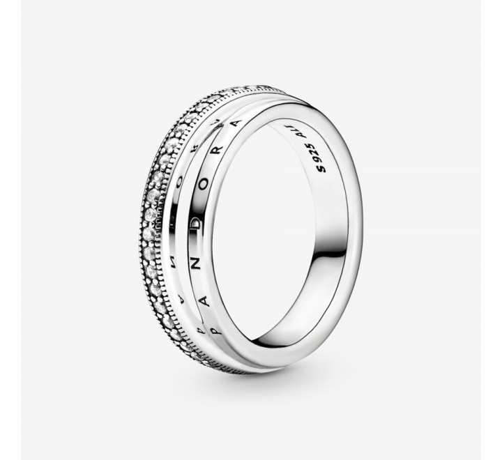 ANILLO PANDORA PLATA CON ALTO CIRCONITAS Nº10 199040C01-50