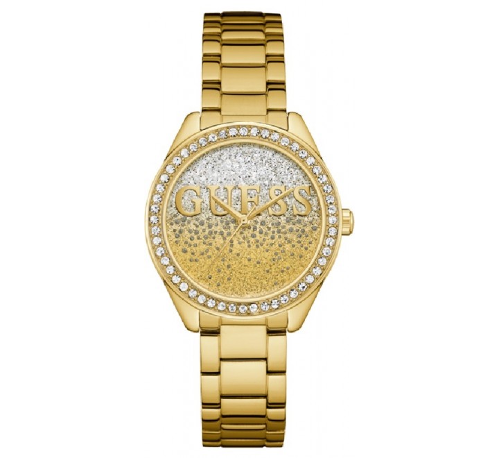 RELOJ GUESS W0987L2 ACERO CHAPADO DORADO BISEL CIRCONITAS