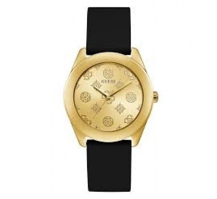 RELOJ GUESS GW0107L2 CAUCHO NEGRO CAJA CHAPADO DORADO